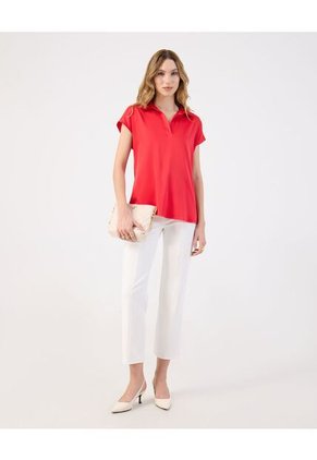 Blusa  Para Mujer Manga Corta Color Rojo Marca Patprimo #30123626