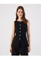 Chaleco  Para Mujer Tejido Color Negro Marca Patprimo #30250046 de Patprimo