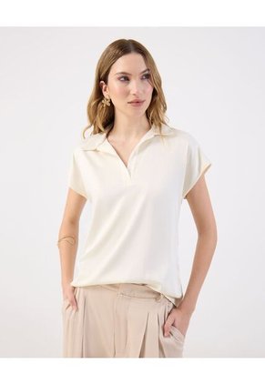 Blusa  Para Mujer Manga Corta Color Crema Marca Patprimo #30123626