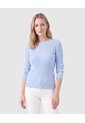 Saco Tejido En Rib Con Cuello De Bote  Para Mujer Azul Patprimo de Patprimo