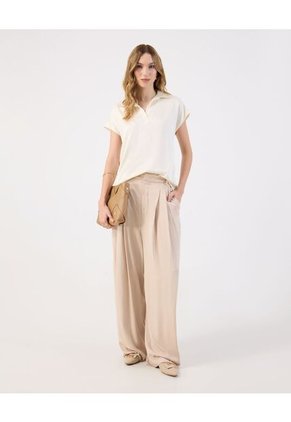 Blusa  Para Mujer Manga Corta Color Crema Marca Patprimo #30123626