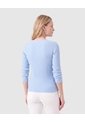 Saco Tejido En Rib Con Cuello De Bote  Para Mujer Azul Patprimo de Patprimo