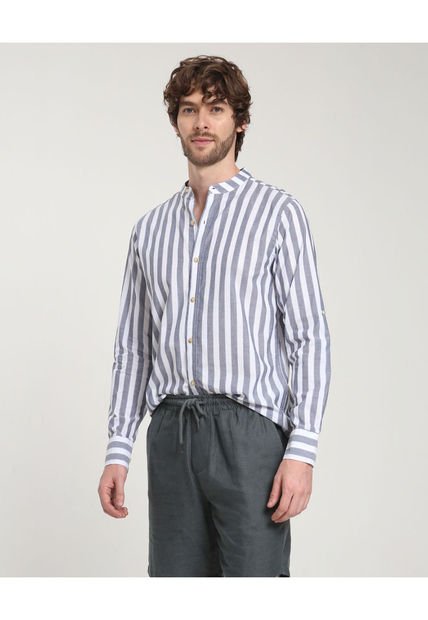Camisa Para Hombre Manga Larga Sin Bolsillo Color Azul  Marca Patprimo #44012950