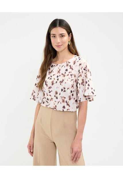 Blusa Para Mujer Manga Corta Color Crema Marca Patprimo #30123476