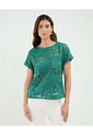 Blusa Para Mujer Manga Corta Color Verde Marca Patprimo #30123483 de Patprimo