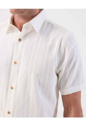 Camisa  Para Hombre Manga Corta Sin Bolsillo Cuello Casual M Color Blanco Marca Patprimo #44013177