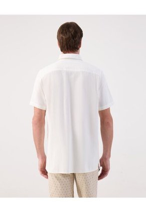 Camisa  Para Hombre Manga Corta Sin Bolsillo Cuello Casual M Color Blanco Marca Patprimo #44013177