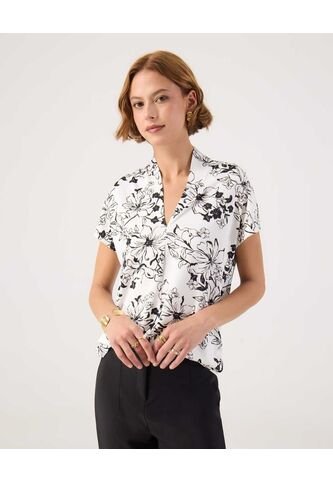 Camiseta Para Mujer Manga Corta Cuello V Color Blanco Marca Patprimo #30093851 Patprimo