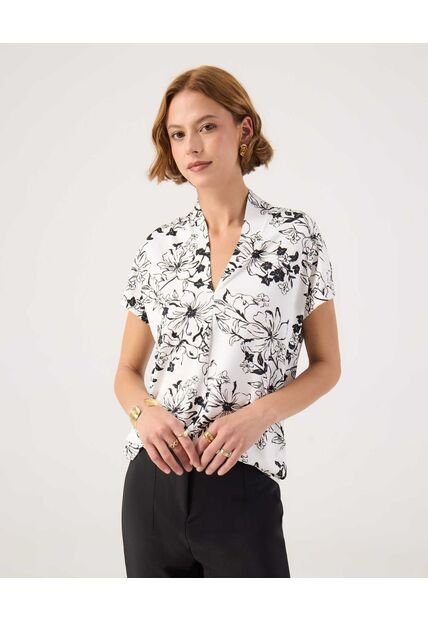 Camiseta Para Mujer Manga Corta Cuello V Color Blanco Marca Patprimo #30093851