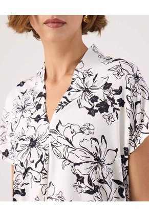 Camiseta Para Mujer Manga Corta Cuello V Color Blanco Marca Patprimo #30093851