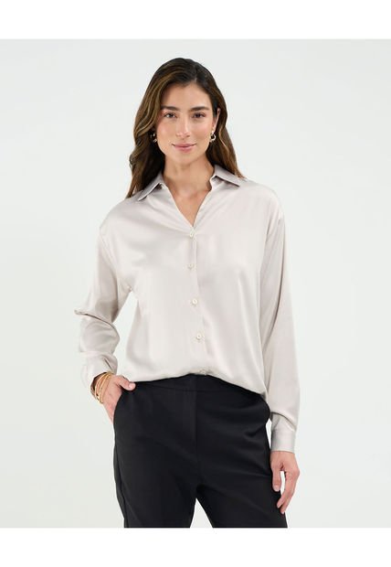 Camisa Para Mujer Manga Larga Color Beige Marca Patprimo #30010675