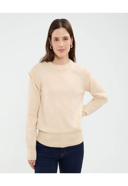 Saco Para Mujer Cuello Redondo Color Beige Marca Patprimo #30330627