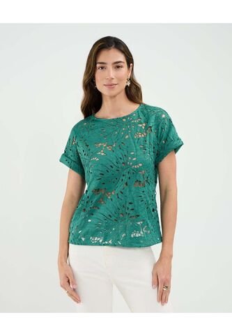 Blusa Para Mujer Manga Corta Color Verde Marca Patprimo #30123483 Patprimo