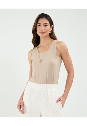 Camiseta Para Mujer Manga Sisa Cuello Redondo Color Café Marca Patprimo #30093705