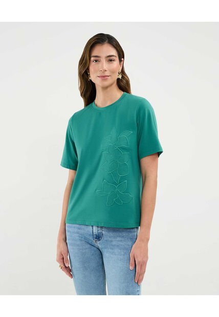 Camiseta Para Mujer Manga Corta Cuello Redondo Color Verde Marca Patprimo #30093697