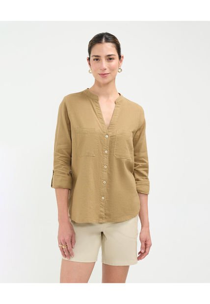Blusa Para Mujer Manga Larga Color Café Marca Patprimo #30123452