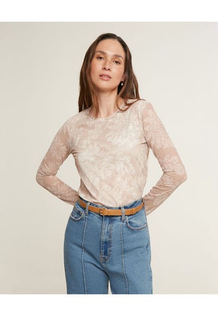 Camiseta Para Mujer Manga Larga Color Beige Marca Patprimo #30093374