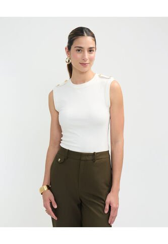 Camiseta Para Mujer Manga Sisa Cuello Redondo Color Blanco Marca Patprimo #30093676 Patprimo