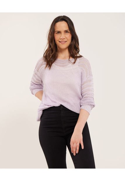 Saco Para Mujer Cuello Redondo Color Morado Marca Patprimo #30330552
