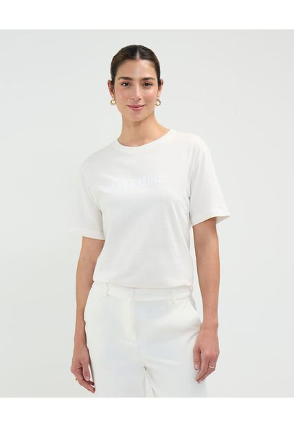 Camiseta Para Mujer Manga Corta Cuello Redondo Color Blanco Marca Patprimo #30093721