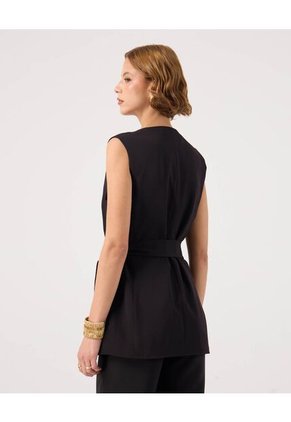 Chaleco Para Mujer Plano Color Negro Marca Patprimo #30250044