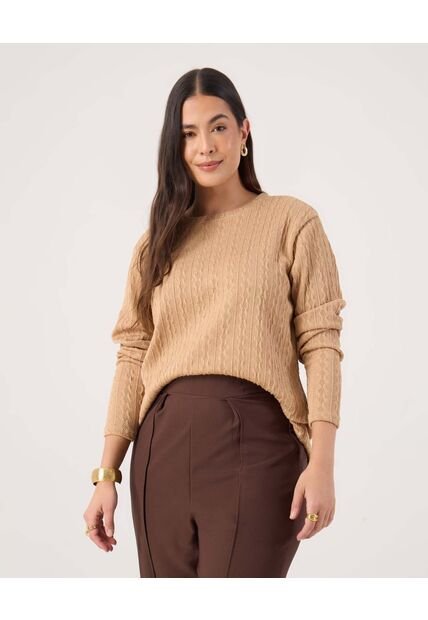 Saco Para Mujer Cuello Redondo Color Café Marca Patprimo #14330231