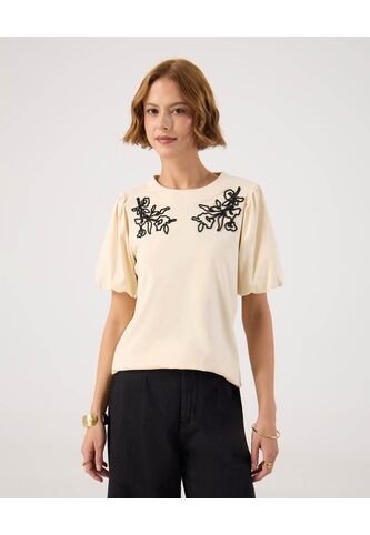 Camiseta Para Mujer Manga Corta Cuello Redondo Color Amarillo Marca Patprimo #30093817 Patprimo