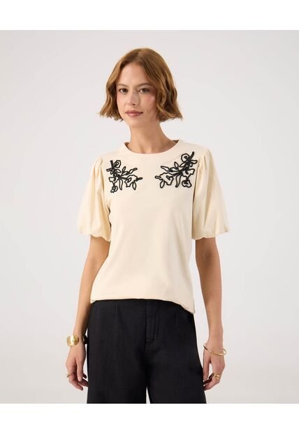 Camiseta Para Mujer Manga Corta Cuello Redondo Color Amarillo Marca Patprimo #30093817