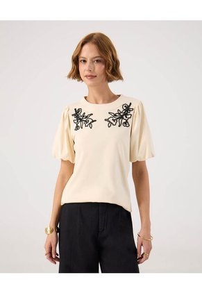 Camiseta Para Mujer Manga Corta Cuello Redondo Color Amarillo Marca Patprimo #30093817