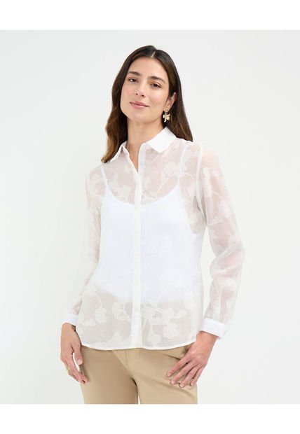 Camisa Para Mujer Manga Larga Color Blanco Marca Patprimo #30010702