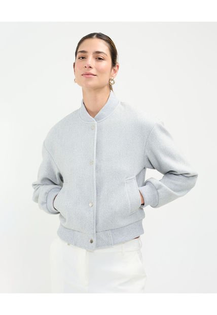 Chaqueta Para Mujer Bomber Color Gris  Marca Patprimo #30080551