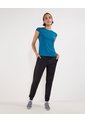 Camiseta Mc Cuello Redondo Manga Casquito  Para Mujer Azul Patprimo de Patprimo