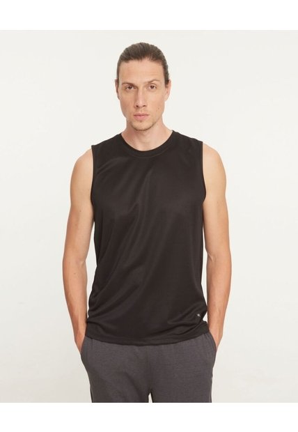 Camiseta Camiseta Ms Unicolor Con Espalda Texturizada  Para Hombre Negro Patprimo