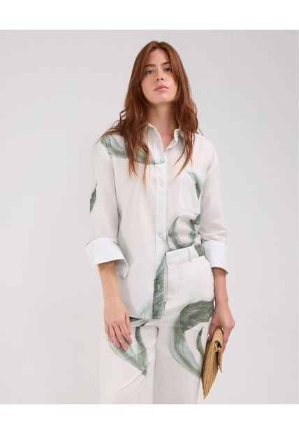 Camisa Para Mujer Manga Larga Color Verde  Marca Patprimo #30010648