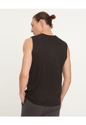 Camiseta Camiseta Ms Unicolor Con Espalda Texturizada  Para Hombre Negro Patprimo