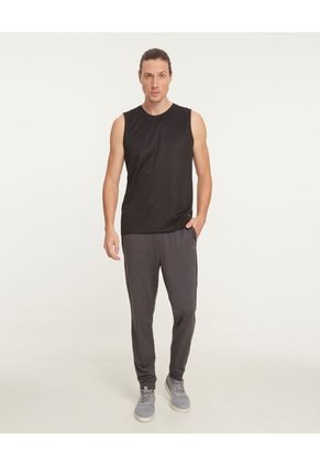 Camiseta Camiseta Ms Unicolor Con Espalda Texturizada  Para Hombre Negro Patprimo