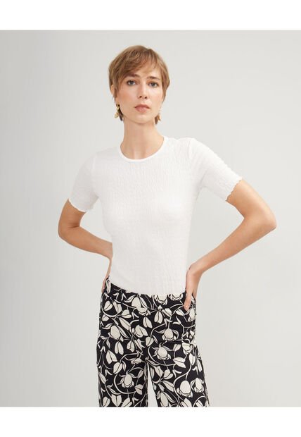 Camiseta Para Mujer Manga Corta Color Blanco Marca Patprimo #30093517