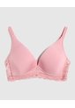 Brasier Triangular Con Base En Encaje   Para Mujer Rosado Patprimo de Patprimo