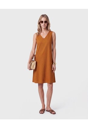 Vestido Casual Con Escote En V Para Mujer Para Mujer Café Patprimo