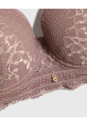Brasier Media Copa En Encaje Para Mujer Café Patprimo