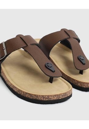 Sandalias Con Doble Hebilla Hombre  Para Hombre Café Patprimo