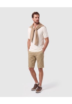 Bermuda Chino Con Bolsillos Para Hombre  Para Hombre Beige Patprimo