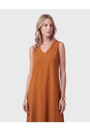 Vestido Casual Con Escote En V Para Mujer Para Mujer Café Patprimo