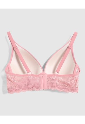 Brasier Triangular Con Base En Encaje   Para Mujer Rosado Patprimo
