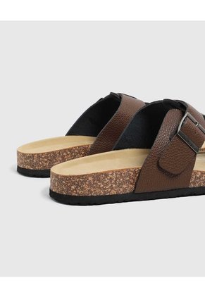 Sandalias Con Doble Hebilla Hombre  Para Hombre Café Patprimo
