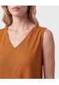 Vestido Casual Con Escote En V Para Mujer  Para Mujer Café Patprimo de Patprimo