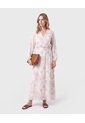 Vestido Largo Con Cinturón Mujer  Para Mujer Rosa Patprimo de Patprimo