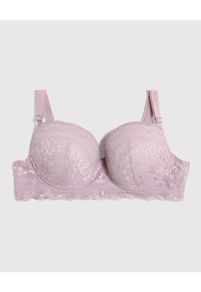 Brasier Media Copa En Encaje Para Mujer Morado Patprimo