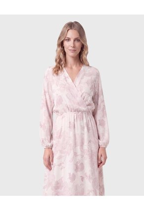 Vestido Largo Con Cinturón Mujer Para Mujer Rosa Patprimo