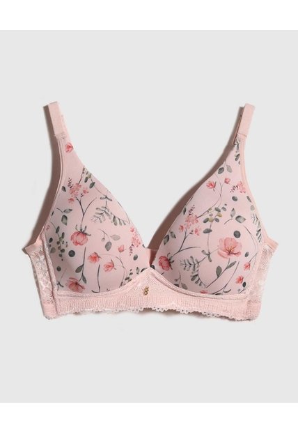 Brasier Estampado Floral  Para Mujer Rosa Patprimo
